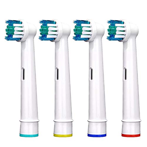 Product Cover 4 Pack Replacement Toothbrush Heads Classic Precision Clean Brush Heads For Most Braun Oral-B Vitality Professional Care Pro Smart Series Genius Electric Rechargeable Toothbrushes