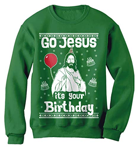 Product Cover Tstars Funny Ugly Christmas Sweatshirt for Men Women Pullover Birthday Green X-Large