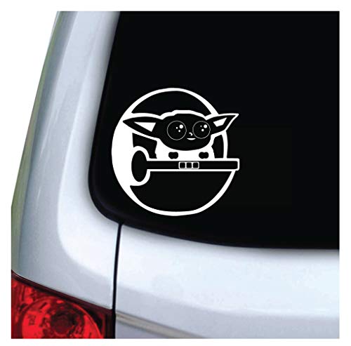 Product Cover M&R Cute Baby Alien White die Cut Vinyl Decal Sticker for Car Truck Vehicle Window