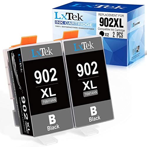 Product Cover LxTek Compatible Ink Cartridge Replacement for HP 902XL 902 XL to use with Officejet Pro 6968 6970 6978 6960 6971 6974 6975; OfficeJet 6950 6954 6951 6961 6956 6958 6966 Printers (Black, 2 Pack)