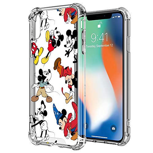Product Cover DISNEY COLLECTION iPhone X/Xs [5.8 inch] Case Clear Design Disney Mickey Group with 4 Corners Shock Skid Proof Scratch-Resistant PC+TPU Protection Cover
