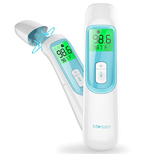 Product Cover Mosen Thermometer for Fever, Baby Thermometer, Ear and Forehead Thermometer, Thermometer for Kid and Adult, Digital Infrared Thermometro for Body, Surface and Room, with Magnetic Cap【2020 New Version】