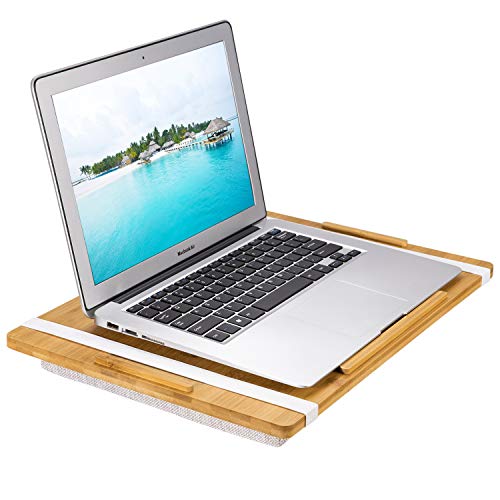 Product Cover Gogloo Bamboo Lap Desk - Portable Laptop Desks, Natural Bamboo Platform with Removable Cushion. Perfect for Work on Bed & Sofa Couch - Fits Up to 15.6 Inch Laptops