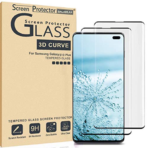 Product Cover (2 Pack) Galaxy S10 Plus Screen Protector 3D Curved Glass, [Case Friendly] [Bubble Free] Ultra Thin HD Clear 9H Hardness Anti-Scratch Crystal Clear Screen Protector for Galaxy S10 Plus (NOT S10)