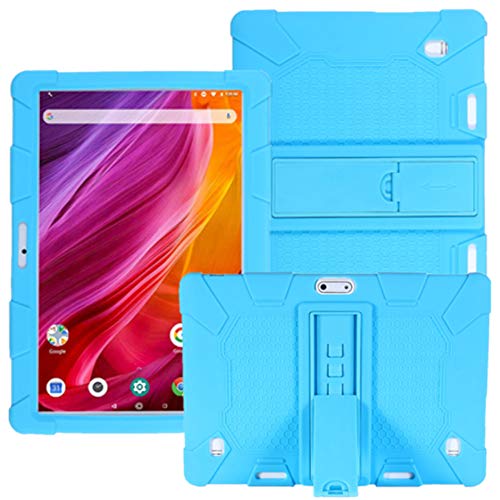 Product Cover HminSen Silicone Case for YELLYOUTH 10, Wecool 10.1, Victbing 10.1, Lectrus 10.1, Hoozo 10.1, Dragon Touch K10, BeyondTab 10.1, Veidoo 10.1, MRMAODOU 10, Yuntab K107, (Sky Blue)