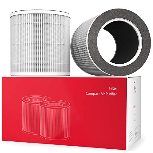 Product Cover Vremi 2 Pack True HEPA H13 Air Purifier Replacement Filter - Compatible Compact Air Purifiers for Home Bedroom or Office Allergies Dust Mold - Pets and Smoke Odor Eliminator with 3 Stage Filtration