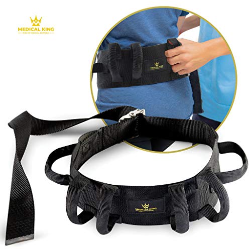 Product Cover Transfer Belt For Lifting Seniors - Gait Belt With 6 Handles - Great lift belt for elderly, therapy, handicap etc. walking and standing - easy buckle to unlock - 60
