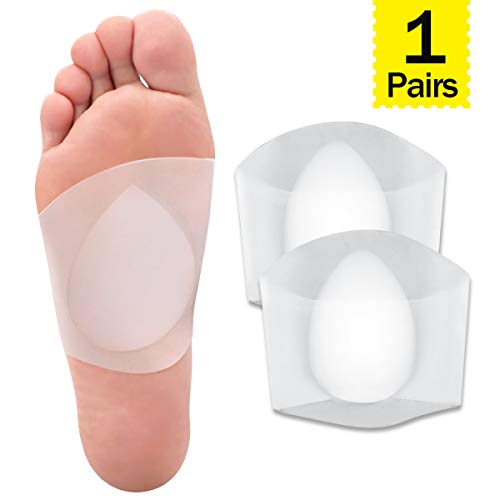 Product Cover NTSWZYS Foot Arch Support Sleeves for Plantar Fasciitis Gel Arch Support Braces for Flat Foot Arch Pain Relief Heel Spurs (L, White)