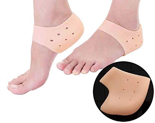 Product Cover EAYIRA Anti Crack Silicon Gel Heel And Foot Protector Moisturizing Socks for Foot Care,Pain Relief And Heel Cracks for Men And Women - Beige Free Size - 1 Pair