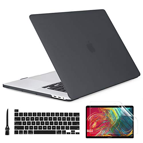 Product Cover Batianda MacBook Pro 16 inch Case 2019 Release Model A2141, 4in1 Matte Frosted Hard Shell Case with Keyboard Cover with Screen Protector (Black)