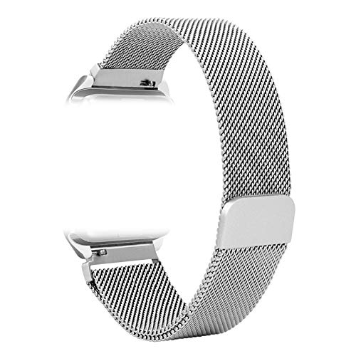 Product Cover BETTER-NEE Compatible Watch Band,Milans Loop Stainless Steel Magnetic Metal Replacement Strap,Magnet Lock for iwatch Series 1/2/3/4/5 for 42mm 44mm Shine Silver