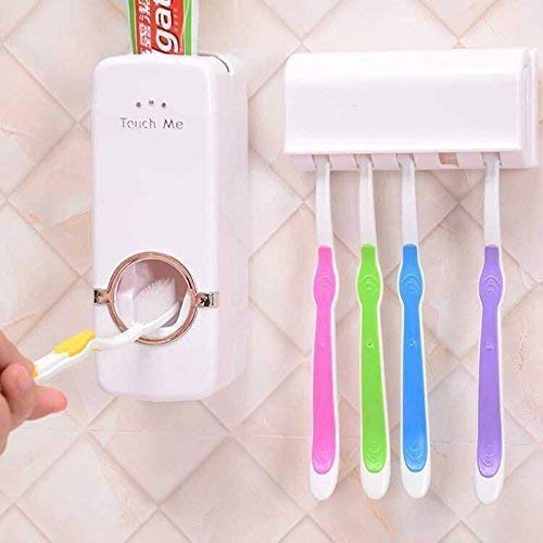 Product Cover Orson Automatic Toothpaste Dispenser and 5 Toothbrush Holder for Home Bathroom, Toothbrush Holder Wall Mounted, Toothpaste Holder with Brush Holder, Toothpaste Dispenser with Toothbrush Holder