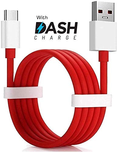 Product Cover JGD PRODUCTS Compatible Dash/Warp Data Sync Fast Charging Cable Supported for All C Type Devices (Red and White) 3 feet (1M)