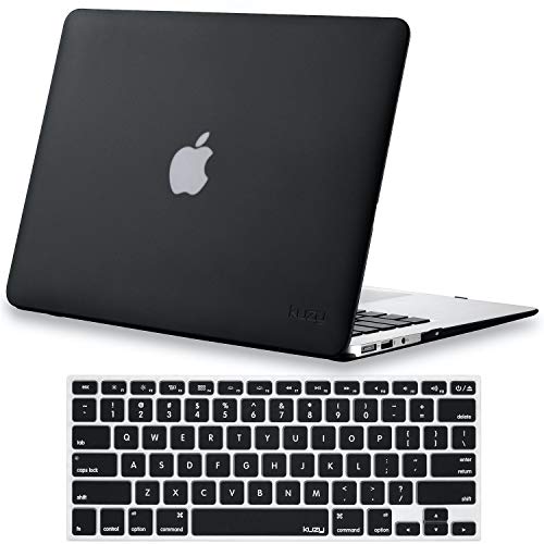 Product Cover Kuzy - MacBook Air 11 inch Case A1465, A1370 with Keyboard Cover for 11 inch MacBook Air Case Soft Touch Hard Shell Cover - Black