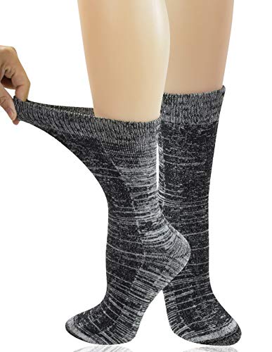 Product Cover Yomandamor Women's 3 Pairs Bamboo Thick Warm Winter Socks Non-binding Crew Dress Socks with Seamless Toe