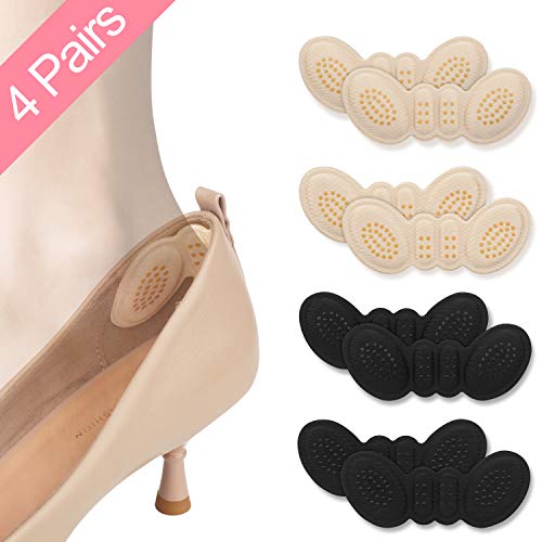 Product Cover Heel Shoe Grips Heel Cushion Pads Heel Cushion Snugs Inserts, Shoe Pads, Heel Grips, Heel Pads, Grips Liners, Heel Blister Protectors for Men and Women's Loose Shoes, Too Big Shoes (2 Thin +2 Thick)