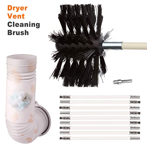 Product Cover APRATA Flexible Dryer Vent Cleaning Kit, Lint Remover, Fireplace Chimney Brush Drill Extends Up to 12 Feets 9 Rods