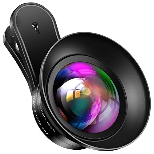 Product Cover Cell Phone Camera Lens Kit, GLHMOGM 15X Macro and 0.45X Wide Angle Phone Lens Kit with LED Light and Travel Case, iPhone Camera Lens for iPhone11 x 8 xr 7, Samsung, Pixel and More