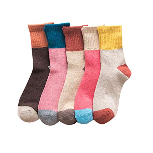 Product Cover Wool Cozy Crazy Novelty Socks -Thick Cotton Vintage Women Sock 4pack