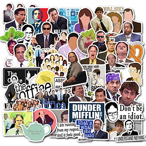 Product Cover The Office Stickers Merchandise[50pcs]Funny Quote Design Pack With Michael Dwight Jim Dunder Mifflin for Hydro Flasks Water Bottles Laptop Notebook Computers Guitar Bike Helmet Car, Gifts for friends