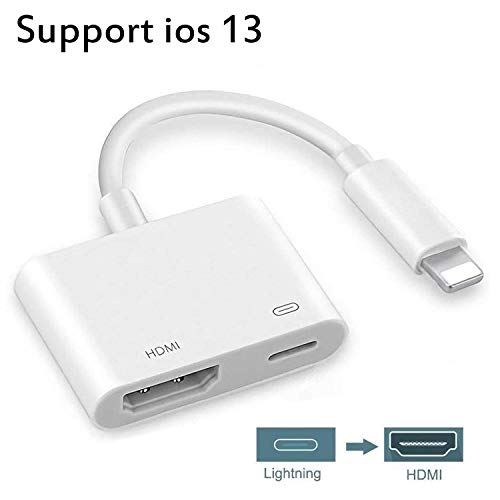 Product Cover [Apple MFi Certified] Lightning to HDMI Adapter, Digital AV Adapter 1080p HD TV Connector Cord Compatible with iPhone Xs Max XR 8 7 6Plus, iPad Pro Mini Air to TV Projector Monitor（White）