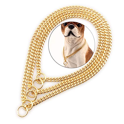 Product Cover Petoo Set of 3 Pcs Choke Cuban Chain Dog Collar Metal,12