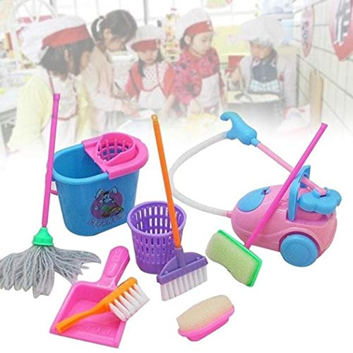 Product Cover vershine 9Pcs New Kids Children Simulation Cleaning Supplies Set Puzzle Early Education Toys Washing Machines
