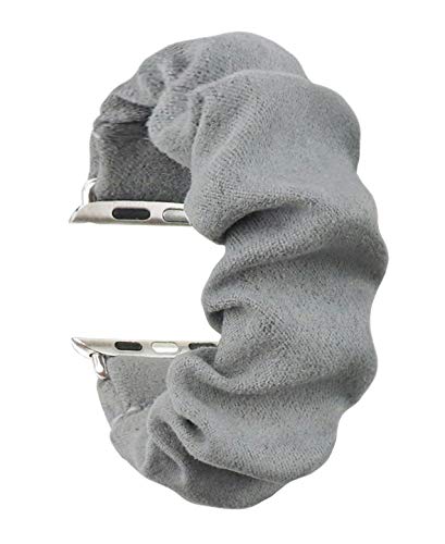 Product Cover MONOBLANKS Scrunchie Elastic Watch Band Compatible for Apple Watch Band 38mm/40mm 42mm/44mm,Thick Elastic Band Replacement Compatible with for iWatch Series 4/3/2/1 (Grey, 38MM/40MM)
