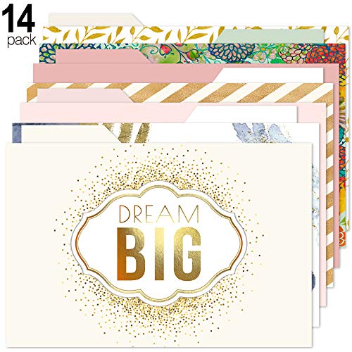 Product Cover File Folder Set - 14 Colored (Gold Foil, Pink & More) 9.5