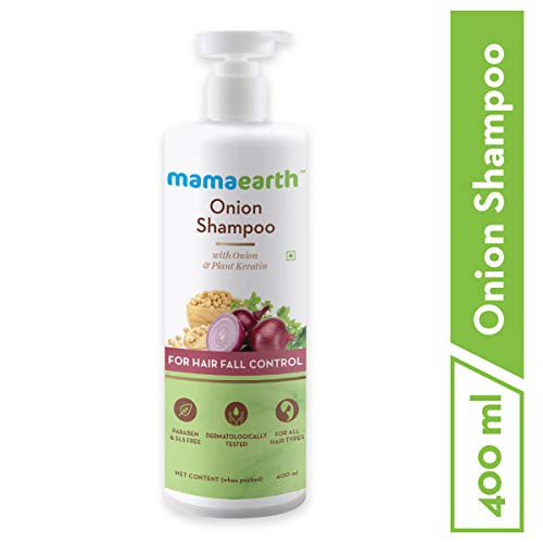 Product Cover Mamaearth Onion Shampoo for Hair Growth & Hair Fall Control with Onion Oil & Plant Keratin 400ml