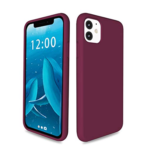 Product Cover SPYGEM Compatible with iPhone 11 Case 6.1 Inch, Full Body Liquid Silicone Gel Rubber Shockproof Bumper Cover with Soft Microfiber Lining Thick Drop Proof Protective Phone Case for iPhone 11, Wine Red