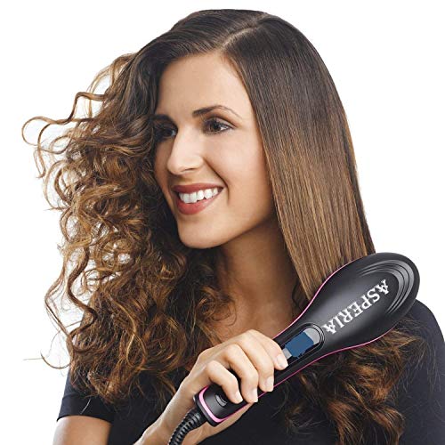 Product Cover ASPERIA Hair Electric Comb Brush 3 in 1 Ceramic Fast Hair Straightener For Women's Hair Straightening Brush with LCD Screen, Temperature Control Display,Hair Straightener For Women (Black)