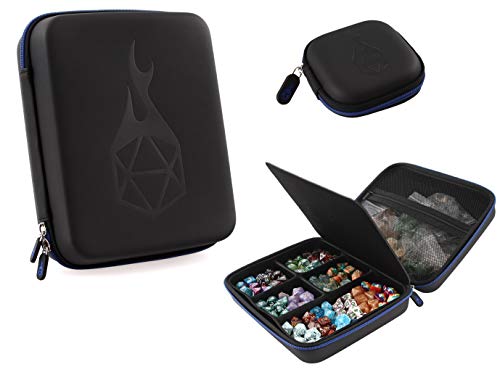 Product Cover Forged Dice Co. Dice Box and Dice Tray with Removable Dice Holder - Storage Box Holds up to 300 Metal or Plastic Polyhedral Dice - Compatible with DND and Dungeons & Dragons Game Dice - Blue