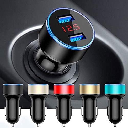 Product Cover Alisena 1Pack Dual USB Car Charger,3.1A Output LED Display for All Cellphones,USB Charging Device