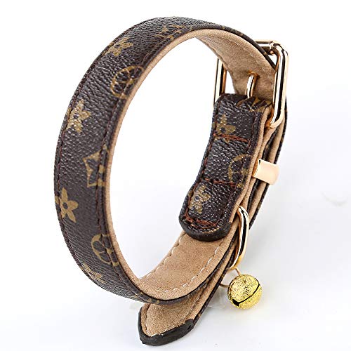 Product Cover Yizepet Leather Dog Collar，Adjustable Collar with Heavy Duty Metal Buckle，Premium Quality Soft Touch for Small Medium Large Dogs