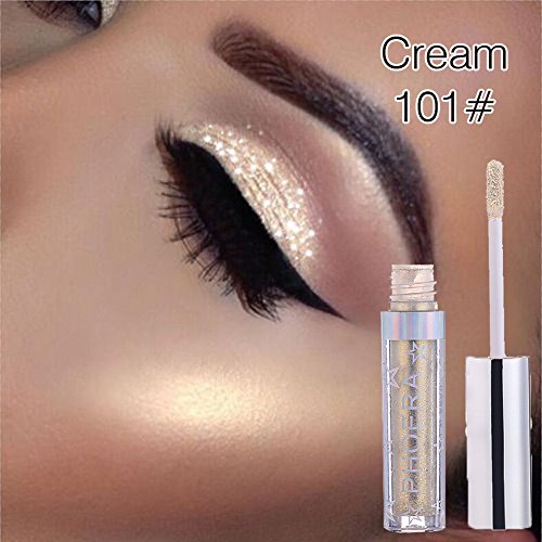 Product Cover Sinfu 12 Colors Holographic 3D High Pigmented Eyeshadow Liquid with Magnificent Metals Glitter and Glow, Long Lasting Eyeshadow Professional Makeup (A)
