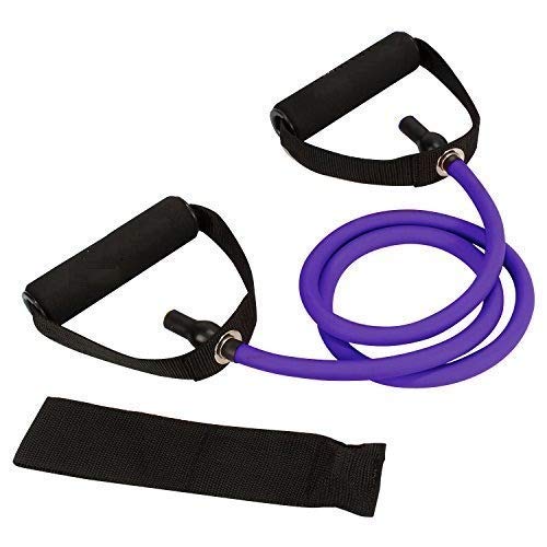 Product Cover EAYIRA Resistance Band, Exercise Tube - with Door Anchor, for Resistance Training, Physical Therapy, Home Workouts, Boxing Training for Men and Women (Purple)