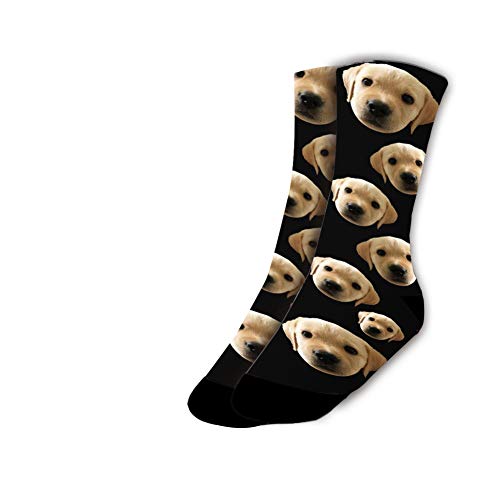 Product Cover Custom Dog Socks Photo Personalized Face Socks Printing Pet Picture into Crew Socks for Unisex