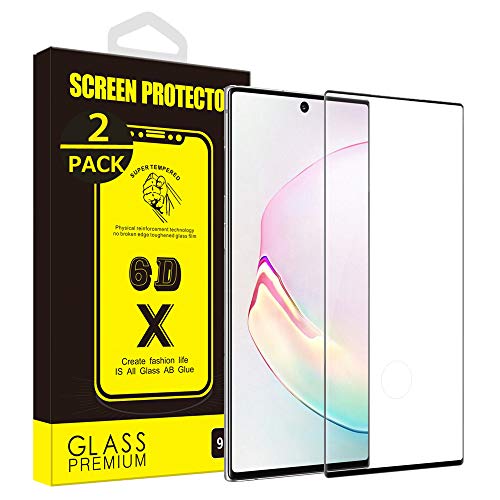 Product Cover Yoyamo [2 Pack] Nd12 Galaxy Note 10 Plus 3D Tempered Glass Screen Coverage [9H Hardness][HD][Case Friendly][Anti-Fingerprint] Screen Protector for Samsung Galaxy Note 10 Plus