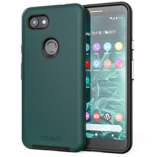 Product Cover Crave Pixel 3a Case, Crave Dual Guard Protection Series Case for Google Pixel 3a - Forest Green