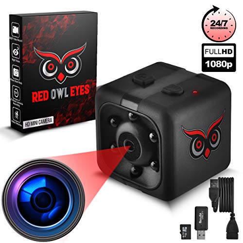 Product Cover RED OWL EYES Spy Camera - Mini Hidden Camera 1080P Night Vision - Easy to Use Mini Camera Spy Wireless - Spy Cam Motion Detection - Nanny Camera - Small Camera - Secret Camera - 24/7 Recording