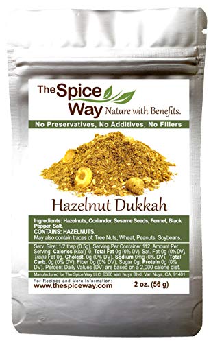 Product Cover The Spice Way Hazelnut Dukkah - Traditional Egyptian Hazelnuts Spice Blend. No Additives, No Preservatives, No Fillers, Just Spices and Herbs We Grow, Dry and Blend In Our Farm. Resealable Bag 2 oz
