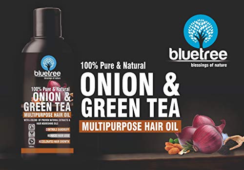 Product Cover Bluetree Onion and Green tea Multi purpose hair growth oil for complete hair treatment and dandruff control 100ml