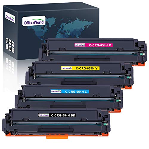 Product Cover OfficeWorld Compatible Toner Cartridge Replacement for Canon 054 054H, Work with Color imageCLASS LBP622Cdw MF644Cdw MF642Cdw LBP620 MF640C Printer, 4 Pack (Black, Cyan, Magenta, Yellow)