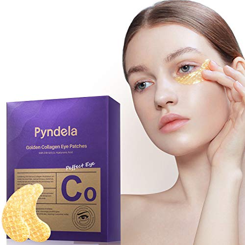 Product Cover Collagen Under Eye Mask, Pyndela 24K Gold Anti-Aging Moisturizing Under Eye Patches with Hyaluronic Acid, Reducing Dark Circles - Wrinkles - Puffiness - Eye Bag Treatment Gel Pads Mask 15 Pairs