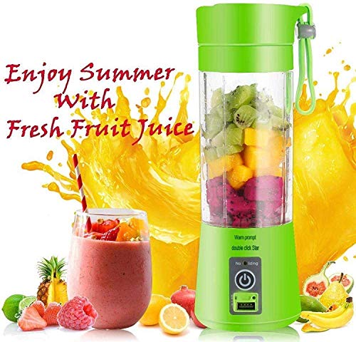 Product Cover Piesome Rechargeable Portable Electric Mini USB Juicer Bottle Blender for Making Juice, Shake, Smoothies, Travel Juicer for Fruits and Vegetables, Fruit Juicer for All Fruits, Juice Maker Machine (Green)