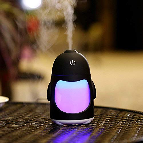 Product Cover SHOPPOWORLD Plastic Penguin Shaped Color Changing LED Night Light Cool Mist Air Diffuser USB Air Purifier for Car, Office, Home