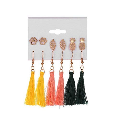 Product Cover YESOT 3 pairs Women's Earring Jewelry Bohemian Pearl Acrylic Tassel Acetate Board Shell Earrings Birthday Gift (O)