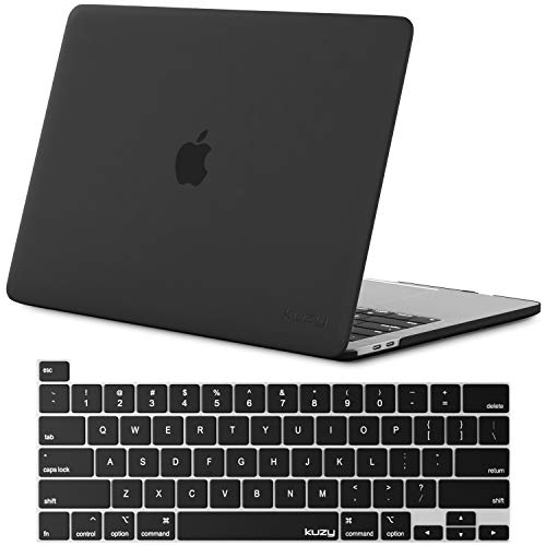 Product Cover Kuzy - MacBook Pro 16 inch Case 2019 Release A2141 with Keyboard Cover Skin for New 16 inch MacBook Pro Case with Touch Bar Soft Touch Plastic Hard Shell - Black
