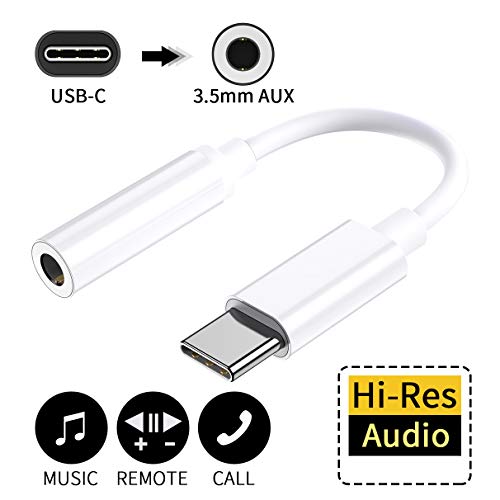 Product Cover USB Type C to 3.5 mm Headphone Jack Adaptor for Samsung Note 10,Huawei P30 Pro/P20 Pro/P20/Mate 10 Pro, Xiaomi Mi 8/Mix 3,Google Pixel 3 XL 2 XL